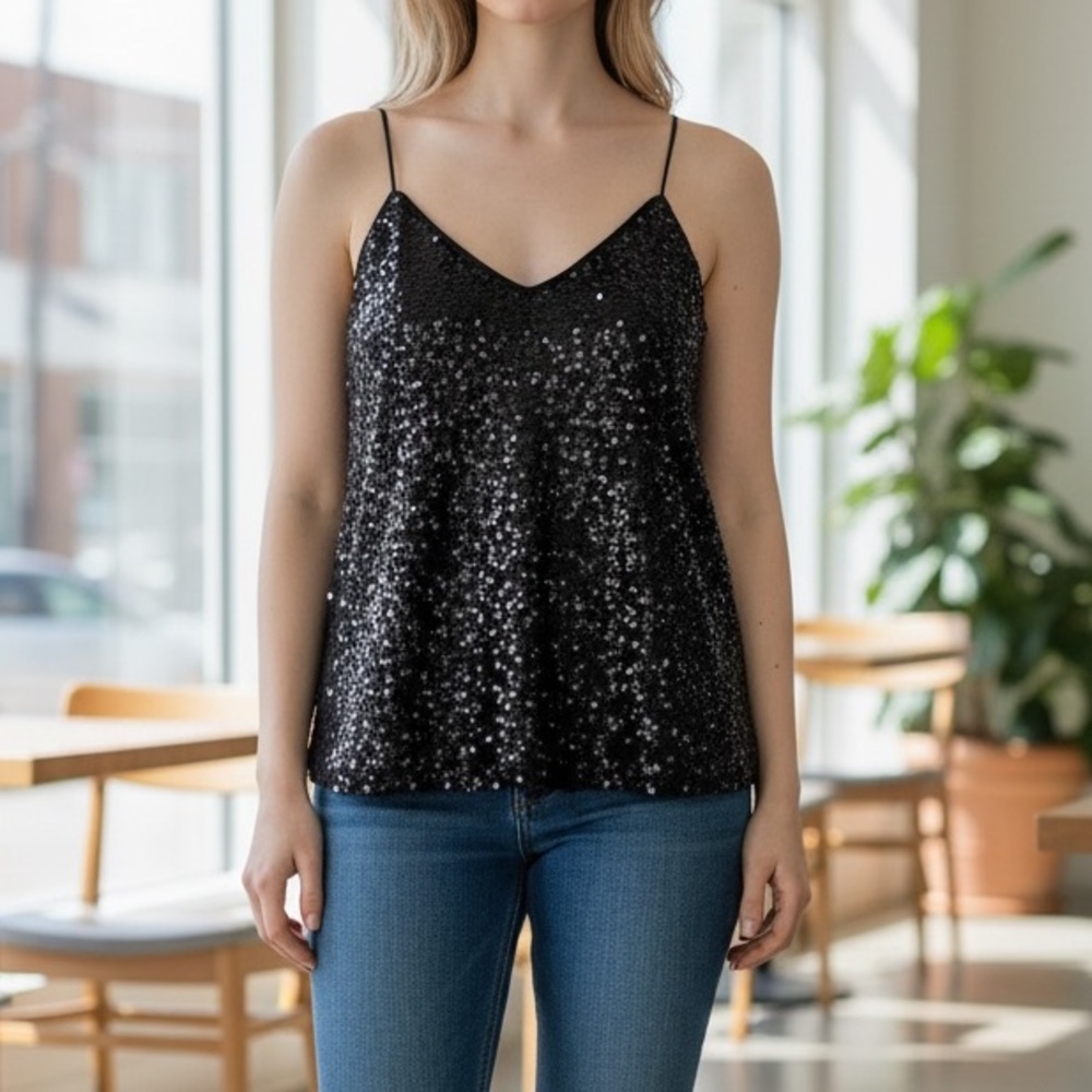 Forever 21 Black Sequin Camisole